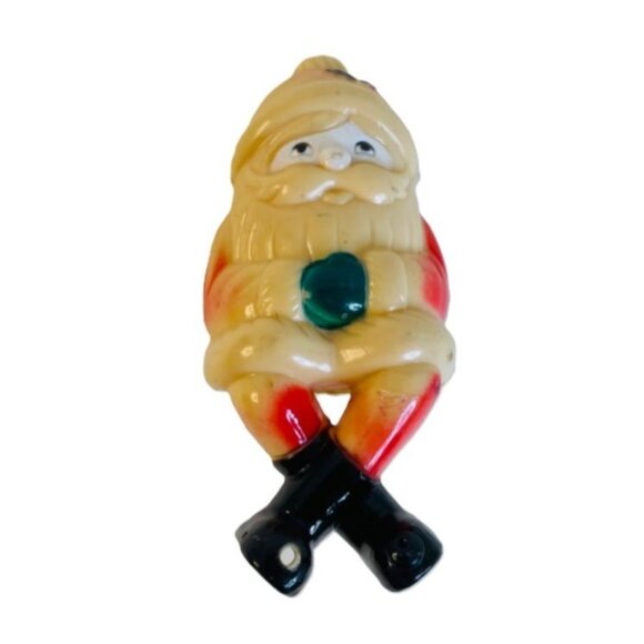 Vintage Christmas Stocking Hanger Ornament Holder Set Shelf Mantle Plastic 80's - Picture 3 of 9